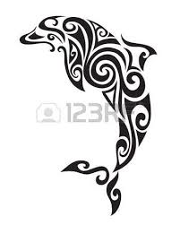 Decoratif Ornement Silhouette De Dauphin Illustration Vectorielle Fond Tatouage De Dauphins Illustration Vectorielle Dauphin