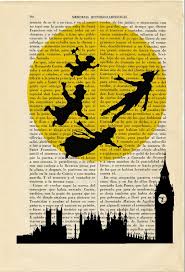Peter Pan Flying Moon Silhouettes Art Print Book Dorm Room Etsy Silhouette Art Art Moon Silhouette