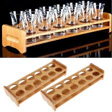 Green and white grouping of moss topiaries and tulips Creative Natural Wooden Wine Drinks Cup Holder Tray Racks Stable Shot Glass Display Storage Carrier Stand Bracket Serving Trays Buy At The Price Of 11 96 In Aliexpress Com Imall Com