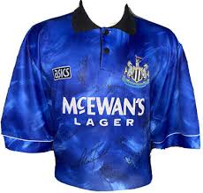 Signed Retro Newcastle United 1993 Asics Away Shirt Lee Beardsley Kelly  More
