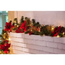 <p>package contains:2pack christmas poinsettia garland,adds a bright adornment to staircase doorway or mantel.</p> <p>material and size: Pre Lit Glitzy Poinsettia Garland 6 Ft Kirklands