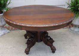 Antique French Carved Oak Round Dining Kitchen Table Griffin Hunt Renaissance Renaissance Dining Table In Kitchen Antique French Furniture French Antiques