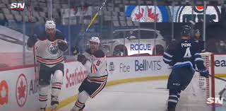 Connor hellebuyck has been the difference through two games and has taken away some goals from the oilers. Dg Wzae0v4t1em