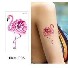 Glaryyears New Designs 1 Piece Flower Body Tattoo Temporary Waterproof Flamingo Henna Animals Diy Art Tattoo Sticker Flamingo Tattoo Art Tattoo Tattoo Stickers