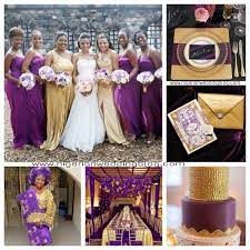Nigerian Wedding Add Glamour To Your Wedding With Gold Check Out These 9 Dazzling Gold Color Combination Ideas Purple And Gold Wedding Purple Wedding Wedding