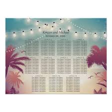 Palm Beach String Lights Wedding Seating Chart Poster