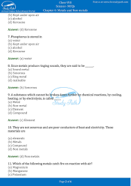 A vietnamese battle royal game. Class 8 Science Chapter 4 Materials Metals And Non Metals Mcq With Answers