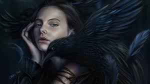 1366x768 Fantasy Girl With Crow On Her Shoulder Laptop HD ,HD 4k  Wallpapers,Images,Backgrounds,Photos and Pictures