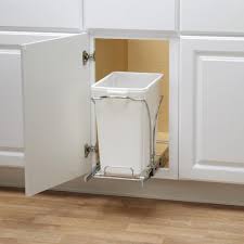 Design Trends 15 In Single Sliding Trash Can In Chrome With 5 Gal White Bin C29537 1 The Home Depot In 2020 Household Essentials Pull Out Trash Cans Trash Can