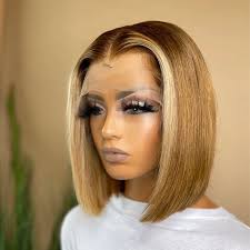 Ombre Highlight 13x1 T Teil Spitze Menschliches Haar Perücken Kurze Bob Ohr  Zu Ohr Brasilianische Remy Haar Spitze frontal Gerade Perücken Schwarze  Frauen