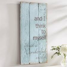 Beachy Wood Sign With Louis Armstrong Quote And I Think To Myself What A Wonderful World Quote Featured Retro Wall Decor Compass Wall Decor Diy Wall Decor