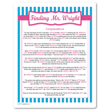 Printable Finding Mr Wright Blue Stripes Fun Bridal Shower Games Printable Bridal Shower Games Bridal Shower Games