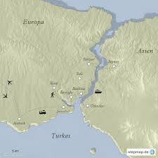 Die türkei liegt zum großteil im vorderasiatischen teil asiens, mit einem kleineren teil auch in europa. Stepmap Istanbul 1 Landkarte Fur Turkei