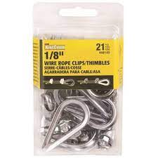 One end of the turnbuckle is reverse threaded so that lengths of the chain or rope can be tightened or relaxed by turning the body. Kingchain Part 448140 Kingchain 21 Piece 1 8 In Zinc Plated Wire Rope Clip And Thimble Set 2 Pack Links Home Depot Pro
