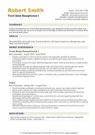 Front Desk Receptionist Resume Samples Qwikresume