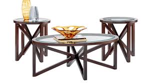 Natural medium round wood coffee table. 349 97 Kenshaw Espresso Dark Brown 3 Pc Table Set Glass Top Transitional