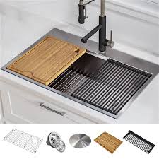 But have you ever considered an undermount? Kraus Kore Drop In Undermount Workstation Kitchen Sink Single Bowl 30 In Stainless Steel Kwt310 30 Rona