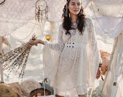 Belle Spitze Tuniken Boho Boho Hippie Hochzeit Braut Romantisch Lagenlook Mori Vintage Shabby Chic Plus Grosse Kleid Off Weiss Creme Modestil Boho Lagenlook
