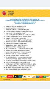 Convocatoria de selección colombia para eliminatorias de septiembre. Seleccion Colombia Ø¹Ù„Ù‰ ØªÙˆÙŠØªØ± Convocatoria Oficial De Fcfmayores Para Los Juegos Ante Ven Y Bra Https T Co Seu0n4x1ur ØªÙˆÙŠØªØ±
