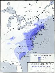 Population Density Of The 13 American Colonies In 1775