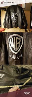 1996 Vintage Warner Brothers Studio Leather Jacket Leather Jacket Jackets Warner Brothers Studios