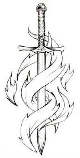 Flaming Sword Celtic Sword Tattoo Sword Tattoo Spirit Tattoo