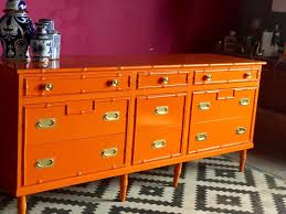 Black And Orange Dresser Love This Hermes Orange Dresser From Theresplendentcrow Orangedresser Refinishedfurnitu Orange Painted Furniture Orange Dresser Living Room Decor Furniture
