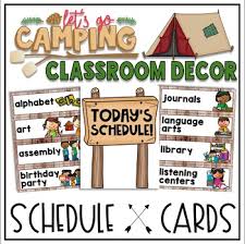 Classroom Themes Camping Decor Bundle With Schedule Cards Labels Rules More