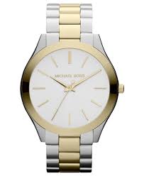 Michael Kors Women S 42mm Stainless Steel Slim Runway Bracelet Watch Michael Kors Watch Women S Two Tone Stainless Steel Bracelet 42mm Mk3198 All Michael Kors Watches Jewelry Watches Macy S 180 Style Ideas Michael