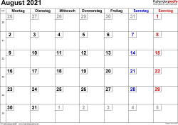 Monat weise leere kalender auch hier zur verfügung gestellt, die sie von hier kostenlos erhalten können. Kalender August 2021 Als Pdf Vorlagen