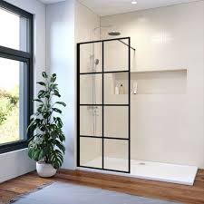 Space constructive, our slimline shower screen caters to a wide range of bathroom configurations, due to its omission of a swinging door. Elegant 760x1850 Mm Walk In Wet Room Shower Enclosure Shower Screen Panel Matt Black