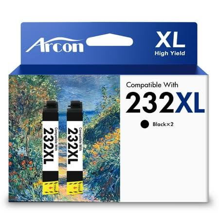 232 XL Ink Cartridges 2 Pack Compatible for 232xl 232 Black Printer Ink T232 T232xl for Expression Home Xp-4200 Xp-4205 Wf-2930 Wf-2950 All-in-One