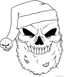 Keep a cat and pumpkin company on a magical night. Skull Coloring Pages Santa Hat Coloring4free Coloring4free Com