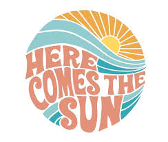 Groovy Here Comes The Sun Sticker By Designxmad In 2020 Aesthetic Stickers Art Collage Wall Cute Patterns Wallpaper