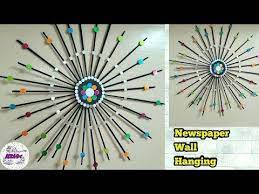 Hanging Wall Decor Newspaper Craft Home Decor Diy Handmade Wall Decor Wall Hanging Youtube Handmade Wall Decor Wall Hanging Home Crafts