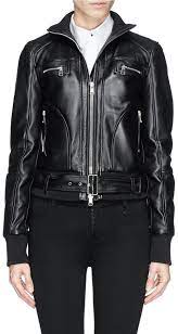 5 535 Alexander Mcqueen Adjustable Belt Leather Bomber Jacket Black Leather Bomber Jacket Bomber Jacket Women Leather Bomber Jacket