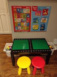 Next, just paint your table for a fancy or chic white appeal and add up the side hooks to hold the lego block buckets. Diy Lego Table With Storage Easy Ikea Hack The Kids Wlll Love