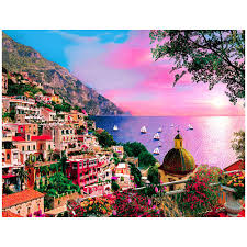 With tesselated puzzle pieces and repetitive images. Huadada 1000 Piece Jigsaw Puzzle For Puzzle Romantic Positano Seaside Town Scene Puzzle Challenging Jigsaw Puzzles For Adults Game Buy Online In Honduras At Honduras Desertcart Com Productid 216797365