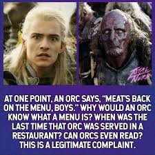 Search, discover and share your favorite meat back on menu boys gifs. Es At One Point An Orc Says Meat S Back On The Menu Boys Why Would An