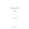 What is the apa title page and how is it formatted? 1