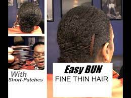 Hairstyles For Thinning Natural Hair Easy Bun To Hide Bald Spot Crown Breakage Grow Hair Fast Youtube
