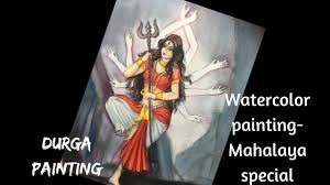 Durga Indian Goddess Inspired Surreal Watercolor Painting Process Ma Watercolor Paintings Fine Art Painting Painting