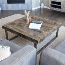 Spacious drawers are concealed to serve up this coffee table's finest features. Reclaimed Wood Coffee Table Square With Tube Steel Legs Modern Farmhouse Rustic Style Square Wood Coffee Table Coffee Table Farmhouse Coffee Table