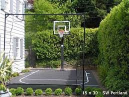 Basketball court tiles over grass. Backyard Courts Home Gyms Sport Court Of St Louis Backyard Basketball Basketball Court Backyard Backyard Court