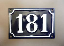 Plaque Emaillee Bleue 181 Numero De Rue France De 1 A 216 Etsy French Enamel French Antiques Antique Signs