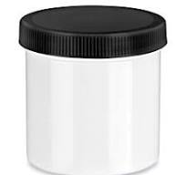 White Round Wide-Mouth Plastic Jars Bulk Pack - 6 oz, Black Cap