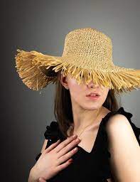 Beige Raffia Hat Wide Brim Straw Hat Women Boho Sun Hat Etsy Womens Straw Hats Raffia Hat Womens Straw Hat