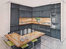 Cuisine Noire Blog D 39 Elise Fossoux Deco Interieur Dessin D Architecture Plans Petits Appartement Cuisine Noire