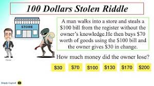 Do take notice of the person who handed you the money, if they have any identifying features, or take note of their personal details if you have them. 100 Dollars Stolen Riddle A Man Stole 100 Dollars Riddle Answer Solution Explained Youtube