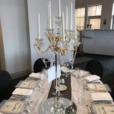 Romantic Restaurant Table Decor Large Crystal Candelabra Crystal Candle Holders Glass Candle Holders Ceiling Lights Glass Candle